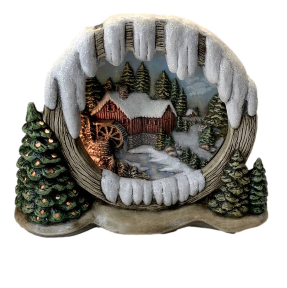 Vintage light up 3 dimensional winter scene
